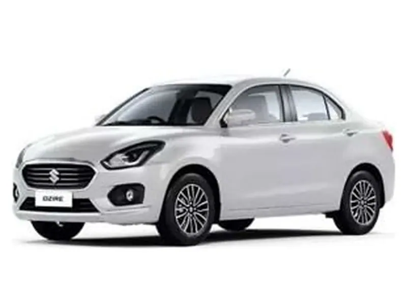 White Swift Dzire taxi in Jaisalmer